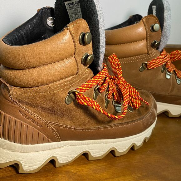 Sorel Kinetic Conquest Rain Boots Womens Sz 5 Tan/Brown Winter Hiking Walking - Picture 6 of 13